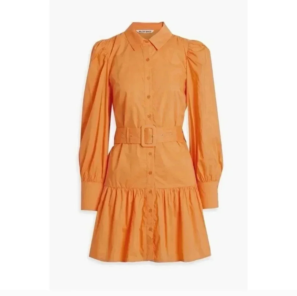 Walter Baker Tara Button Down Collared Cotton Fully Lined Shirtdress(M)